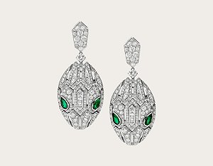 Brinco em Ródio Branco- Cobra