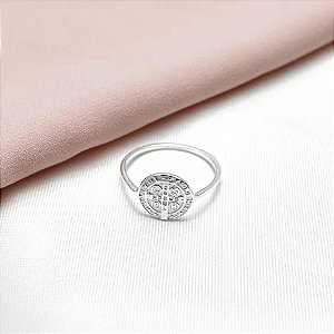 Anel São Bento Prata 925