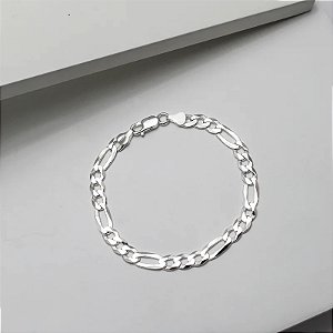 Pulseira Prata 3x1 20cm 6,60mm