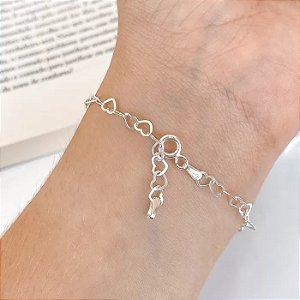 Pulseira em Prata 925 Elo Coração
