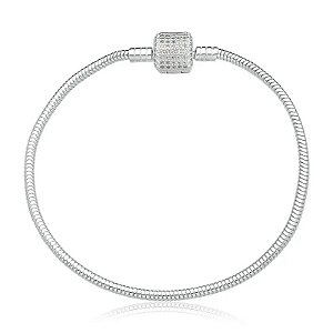 Pulseira Para Berloques Cravejado com Zircônias