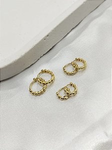 Brinco Trio Argolinhas Bolinhas