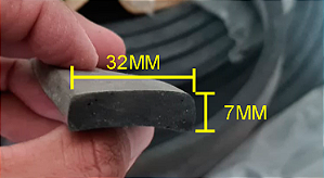 Borracha esponjosa 32 x 7mm para Seladora (SOLDA DUPLA) FLOCK COLOR