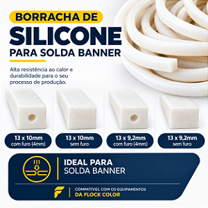 Borracha silicone 13 x 10mm / 13 x 9,2mm (com ou sem furo)