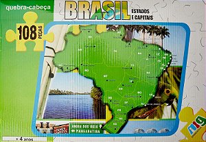 QUEBRA-CABEÇA BRASIL - ESTADOS E CAPITAIS - 108 PEÇAS