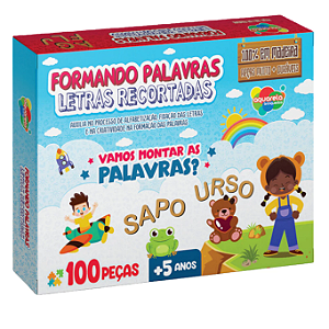 Formando Palavras - Letras Recortadas Alfabeto em madeira 100 letras