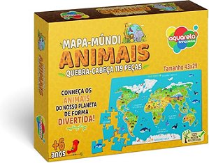QUEBRA-CABEÇA MAPA MUNDI ANIMAIS 119 PEÇAS