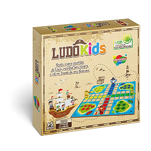 JOGO DE TABULEIRO LUDO KIDS TESOURO DO PIRATA EM MADEIRA