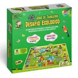 JOGO DE TABULEIRO DESAFIO ECOLÓGICO EM MADEIRA