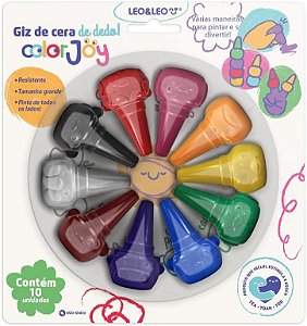 GIZ DE CERA ENCAIXA NO DEDO C/ 10 CORES