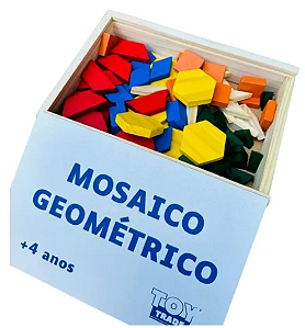 Mosaico Geométrico 100 Peças Jogo Montando Formas em Madeira