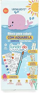 BLOCO DE COLORIR COM AQUARELA FUNDO DO MAR