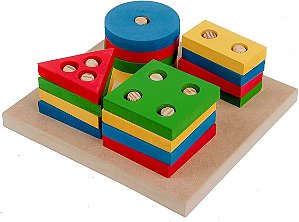 Brinquedo Educativo Encaixe Formas e Cores 17 Peças - Toy Mix