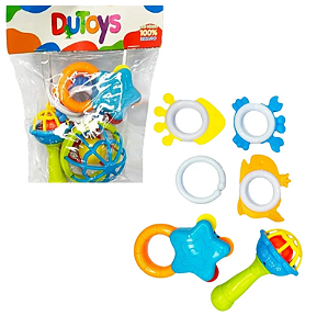 KIT CHOCALHOS SENSORIAIS MACIOS 7 PEÇAS