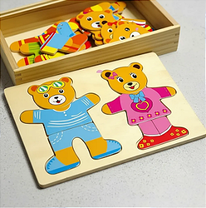 Troca Roupa Divertido Madeira Montessori