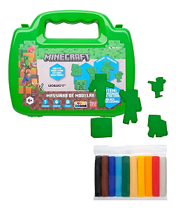 Maleta Massinha de Modelar Minecraft 10 Cores com Moldes – Leo&Leo