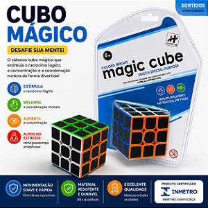 Cubo Mágico 6 cm Infantil e Adulto Raciocínio Lógico Brinquedo Educativo