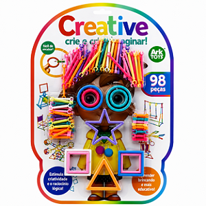 Blocos de Montar Criativo 98 Peças Ark Toys Formas Educativas Infantil