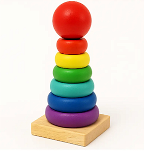 Brinquedo Educativo Torre Empilhar Madeira Montessori