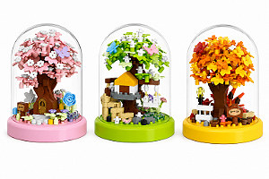Inblox Flores Mini Blocos De Montar Árvore Com Cúpula Decorativa 300 peças Sortido
