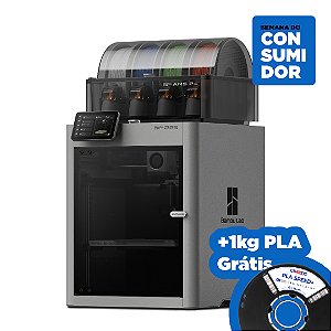 Impressora 3D - Bambu Lab P2S + AMS 2 (Combo) + 1kg PLA Speed+ Branco Pérola