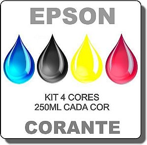 Tintas Corante InkTec para Bulk Ink Impressora Epson (4 x 250 ml)