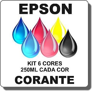 Tintas Corante InkTec para Bulk Ink Impressora Epson (6 x 250 ml)