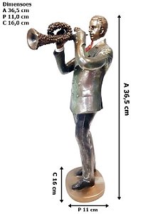 Estatua Musico Sax Trompete Flauta Decoração De Ambientes