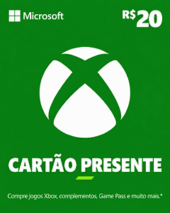 Cartão Presente Xbox R$ 20 Reais Código Digital de Resgate
