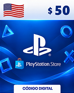 Cartão Playstation Store $50 Dólares USA - Código Digital