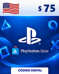 Cartão Playstation Store $75 Dólares USA - Código Digital