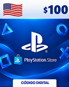 Cartão Playstation Store $100 Dólares USA - Código Digital