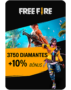 Garena Free Fire 3750 Diamantes + 10% de Bônus Código de Resgate