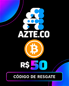 Cartão Presente R$ 50 Bitcoin Azteco Código de Resgate