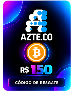 Cartão Presente R$ 150 Bitcoin Azteco Código de Resgate