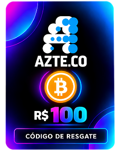 Cartão Presente R$ 100 Bitcoin Azteco Código de Resgate