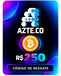 Cartão Presente R$ 250 Bitcoin Azteco Código de Resgate