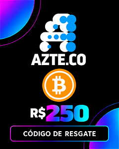 Cartão Presente R$ 250 Bitcoin Azteco Código de Resgate