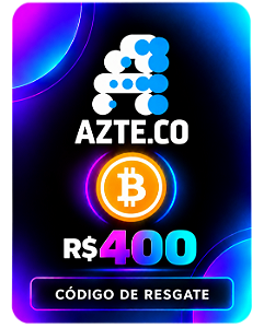 Cartão Presente R$ 400 Bitcoin Azteco Código de Resgate