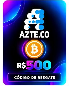 Cartão Presente R$ 500 Bitcoin Azteco Código de Resgate