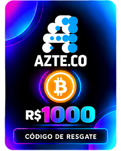 Cartão Presente R$ 1000 Bitcoin Azteco Código de Resgate