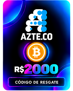 Cartão Presente R$ 2000 Bitcoin Azteco Código de Resgate