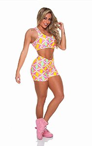 Bermuda Mosaico Laranja (COM AVARIA)
