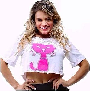 Blusa Curta Gato Branco (COM AVARIA)