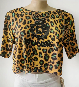 Blusa Curta Solta Onça Dourada
