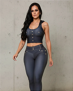 Blusa Capuz Digital Jeans Preta