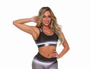 Top Básico Cinza Preto