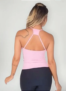 Regata Quadrada Rosa Bebê