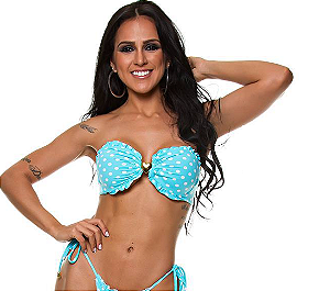 Sutiã Biquini Princess Tomara Que Caia Poá Azul