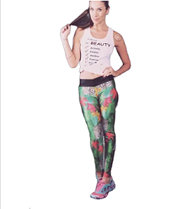 Legging Cirre Verde Floral